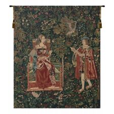 The Lecture Reading in the Garden Lady & Courtier European Tapestry Wall Hanging