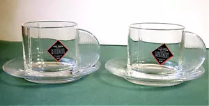 Riedel Cappuccino 2 Tassen & 2 Untertassen Art Deco Tirol Kristall Neu ohne Karton - Bild 1 von 3