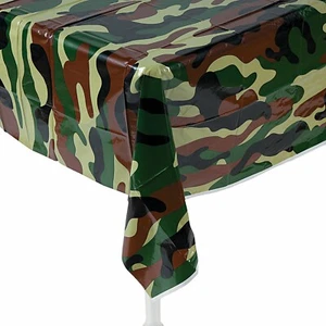 Camouflage Plastic Tablecloth, Party Supplies, 1 Piece - Picture 1 of 2