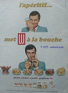 PUBLICITE LU GATEAUX BISCUITS APERITIF PICKLU STICKLU CRACKLU DE 1969 FRENCH AD - Picture 1 of 1