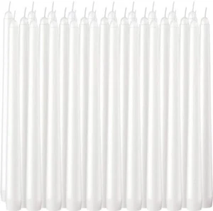 30 Pack Tall Taper Candles - 10 Inch White Dripless Unscented Dinner Candle -... - Picture 1 of 7