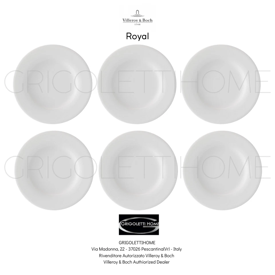 Villeroy & Boch Royal Dinner Plate 27 Cm Premium Bone Porcelain 6 Units