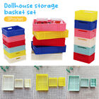 3Pcs 1:12 Dollhouse Miniature Food Basket Drinks Storage Basket Model Decor Toy