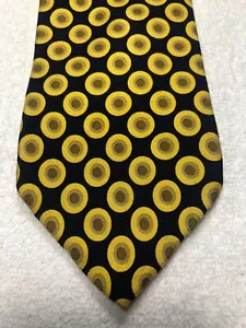 STRUCTURE MENS TIE BLACK WITH YELLOW AND GOLD 3.75 X 59 - Picture 1 of 4