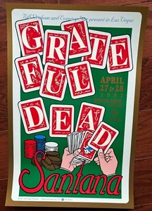 1991 GRATEFUL DEAD SANTANA DOPPELSEITIGES LAS VEGAS DEAL BILL GRAHAM KONZERT POSTER - Bild 1 von 2