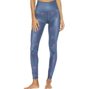 Beach Riot Metallic Blue Piper Leggings geprägt rosa Palme's Gr. M Pilates - Bild 1 von 5