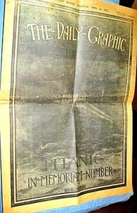 Periódico Titanic 1912 RMS diario gráfico fotos de colección barco antiguo hundiéndose retro - Imagen 1 de 7