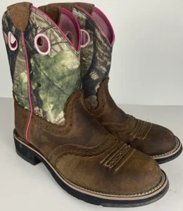 Ariat Fatbaby Womens Size 8B Camo Brown Leather Stockman Cowboy Western Boots - Picture 1 of 7