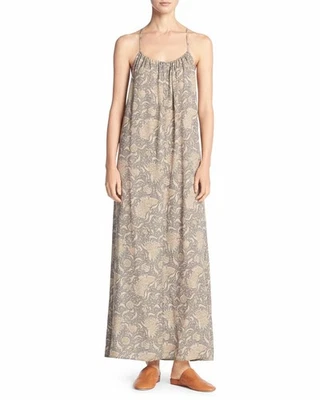 Vince - Maxi vestido sin mangas 100 % seda floral fruncido - Talla grande Foto 1 de 4