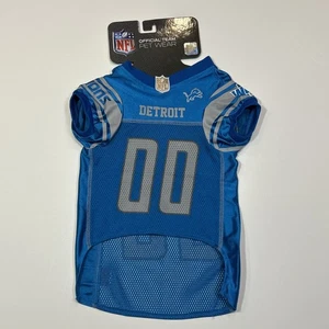 Maglia cane Detroit Lions NFL taglia large ufficiale Pet Wear blu maglia calcio - Foto 1 di 15