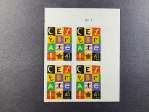 US Celebrate 41c Stamp Plate Block of 4 Scott #4196 - Picture 1 of 1