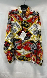 Versace Women Multicolor Paisley Baroque Button Up Long Sleeve Shirt XL - Picture 1 of 5