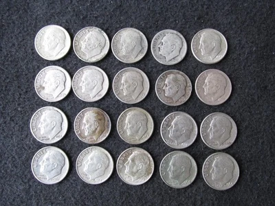 Lot of 20 Roosevelt Silver Dimes - Image 1 of 4