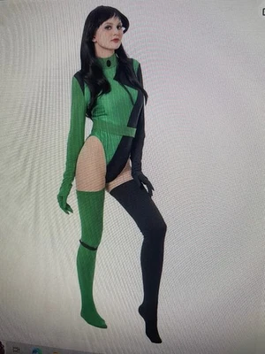 Fantasia feminina de Halloween Kim Possible com peruca - Tamanho XS - Imagem 1 de 4