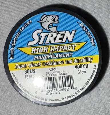 stren high impact 30lb monofilament fishing line 400yd - Image 1 of 2