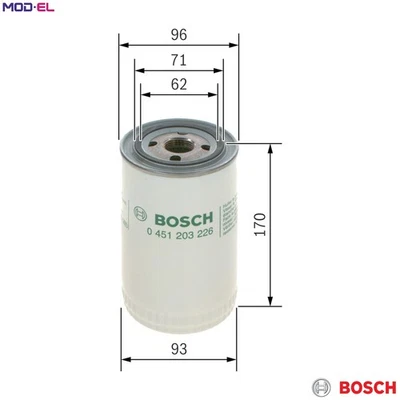 OIL FILTER 0 451 203 226 FOR VOLVO TD 121 G 12.0L 6cyl N12 - Image 1 of 4