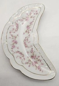 Antique ZS and Co Bavaria Pink Floral Bone Plate Gold Trim Orleans Pattern - Picture 1 of 10