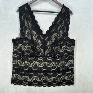 Vintage George Tank Top Womens 18W Black Lace 90s Y2K Fairy Grunge Whimsygoth - Picture 1 of 9