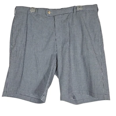 Peter Millar Shorts Mens 38 Blue Seersucker Gingham Check Stretch Golf 9 Inseam - Image 1 of 4