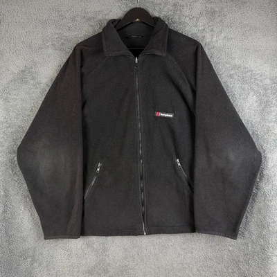 Vintage Berghaus Full Zip Fleece Mens XL Black Logo Walking Casual 90s Outdoor - Image 1 of 4