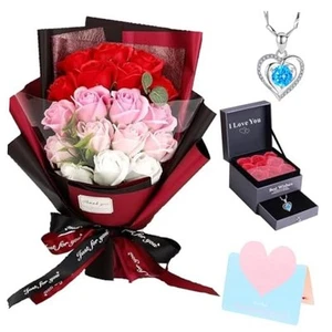 Roses Bouquet Artificial Flower - Preserved Red Rose Flowers with Love - Picture 1 of 7