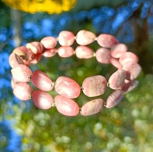 HANDGEMACHTES argentinisches Rhodochrosit Kristall Armband - Liebe & emotionale Balance - Bild 1 von 7