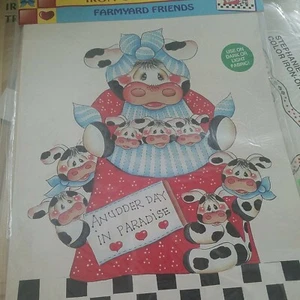 Anudder Day Paradise Cows Farmyard Friends  Iron on Color Transfer Plaid 1994  - Picture 1 of 1