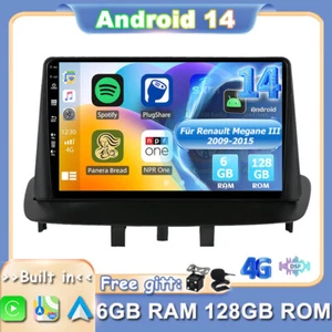 6G+128GB CarPlay Für Renault Megane III 2009-15 Android 14 Autoradio GPS DAB+DSP - Bild 1 von 18