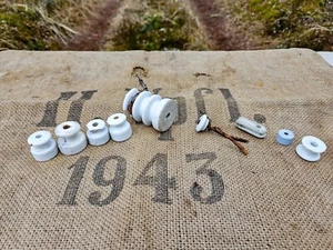 WWI ORIGINAL GERMAN BUNKER ELECTRICITY INSULATORS RELIC from CHRISTMAS BATTLE - Picture 1 of 9