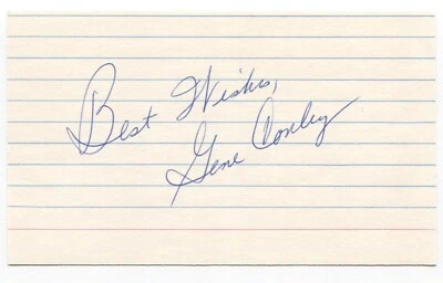 Gene Conley Signed 3x5 Index Card Baseball Autographed Boston Braves All-Star - Image 1 of 2