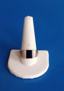 Men's 14k Yellow Gold Black Onyx Diamond Ring Size 12 - Picture 1 of 7