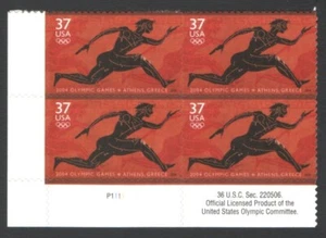 Unused US Postage Block of 37 Cent Stamps 2004 Olympic Games * Athens, GREECE - Picture 1 of 2