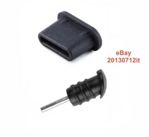 5x tapon antipolvo USB-C + Jack Silicona Negro para Sony Xperia 1 VII - Zdjęcie 1 z 1