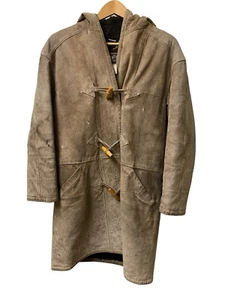 Chaqueta de cuero para mujer Toff London abrigo de lona con capucha talla Uk12 vintage - Imagen 1 de 8