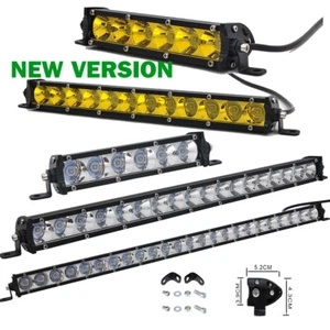 7/13/20/25/32/38/45/50" Single Row Slim LED Light Bar 5W Leds Car Truck 30W-240W - Picture 1 of 22