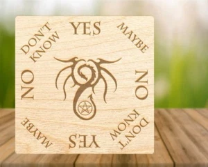 GRANDE Tablero Péndulo Dragón HECHO A MANO con Pentáculo para Wicca, Bruja y Pagano - Imagen 1 de 3