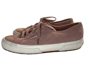 Superga Pink Suede Leather Lace Up Low Top Sneakers SIZE 37 EU 6.5 US - Picture 1 of 11