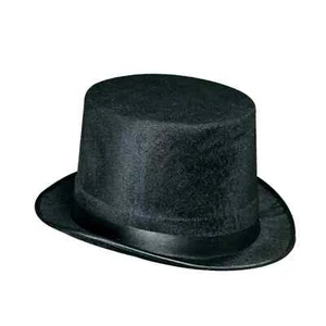 Black Top Hat Felt Adults Willy Wonka Mens Gentleman Victorian Hat - Sale - Picture 1 of 1