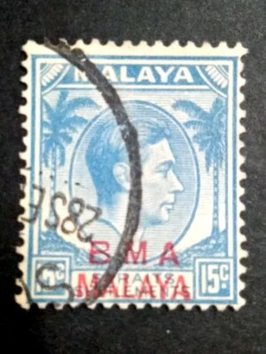 Malaya 1945 Straits Settlements Overprint BMA 15c - 1v Used #6 - Image 1 of 2