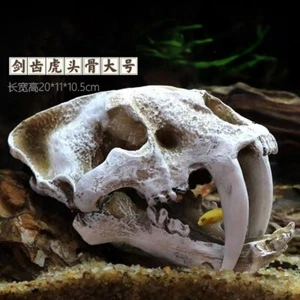 Simulated saber-toothed tiger skull decoration fish tank aquarium decorative res - Picture 1 of 1