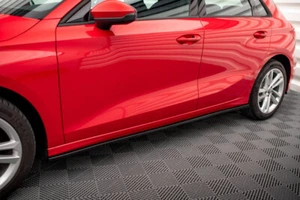 TOP SELLER Sotto Minigonne per✨ AUDI ✨A3 8P 8V 8Y *RS-Look* Laterali Nero ABS - Foto 1 di 14