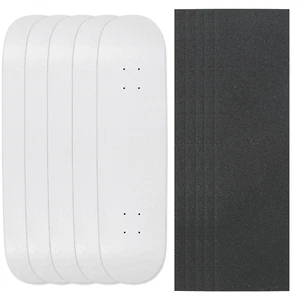 5 Pop Better Blanks 8" Skateboard decks - White + Jessup Griptape - Picture 1 of 5