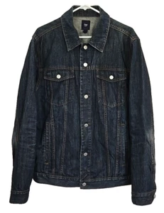 GAP Denim Jeansjacke mit Knopfleiste dunkle Waschung Herren Größe XL 100% Baumwolle - Bild 1 von 17