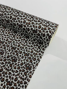 Leopard/ Chita Glitter Fake Leather Upholstery On A Canvas Backing/Faux Vinyl - Picture 1 of 3