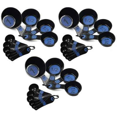 Chef Craft 10 Piece Easy Read Measuring Cups & Spoons Set - Black / Blue - Image 1 of 4
