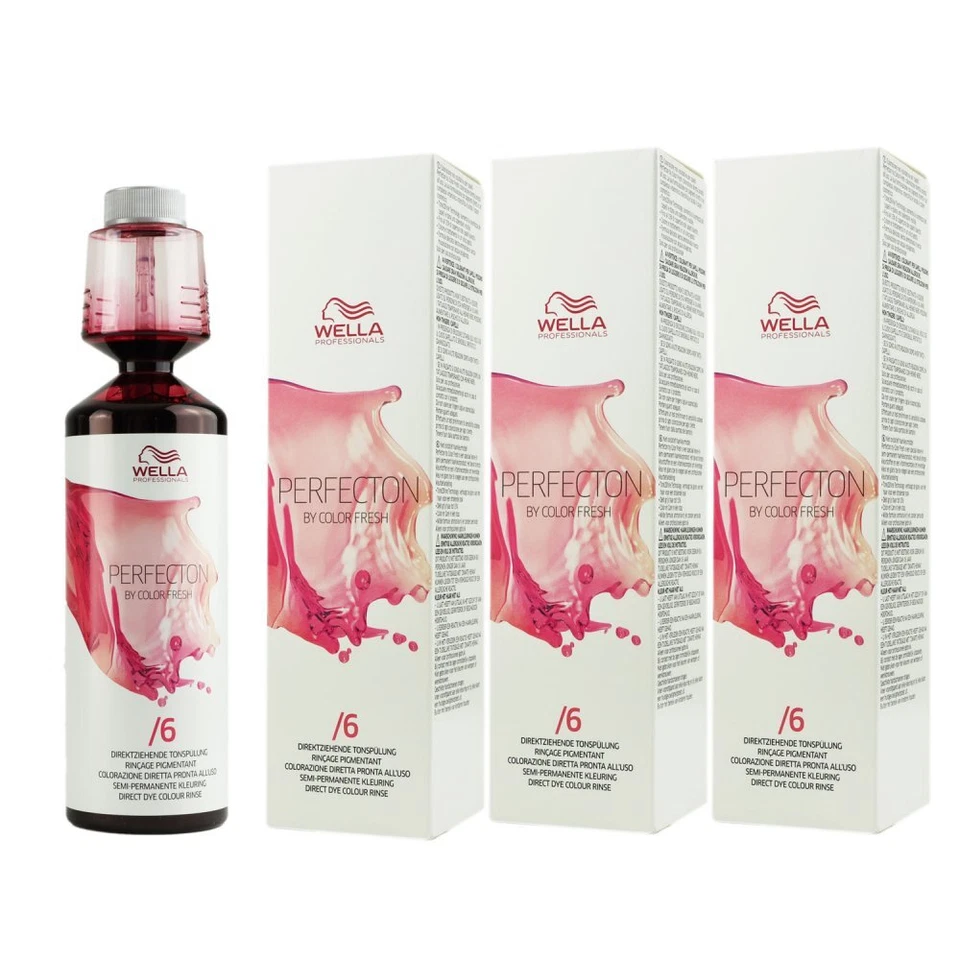 Wella Perfecton by Color Fresh 3 x 250 ml /6 violett Tonspülung Set