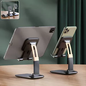 Foldable Desk Cell Phone Tablet Holder Stand Adjustable For iPhone 14 iPad Pro - Picture 1 of 14