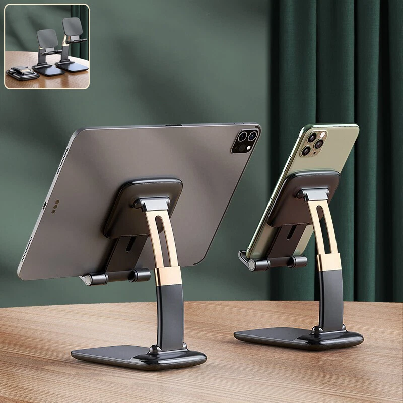 Foldable Desk Cell Phone Tablet Holder Stand Adjustable For iPhone 14 iPad Pro - Image 1 of 4