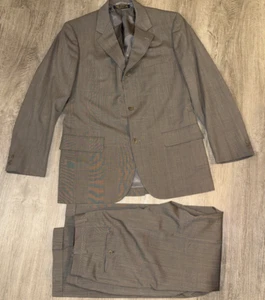 VTG Brooks Brothers Golden Fleece 2 Piece Gray Plaid Suit  Size 40L Jacket 33W - Picture 1 of 23
