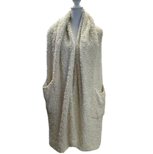 Demdaco Womens Giving Shawl Cream Color Pockets Soft Comfy Cozy Scarf - Picture 1 of 5